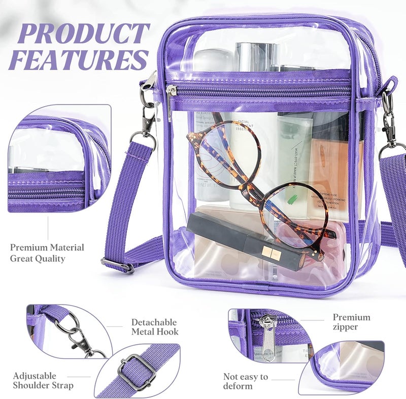 yuanming Clear Bag Stadium Approved, Clear Crossbody Purse Bag, Clear Stadium Bags for Women - Image 4